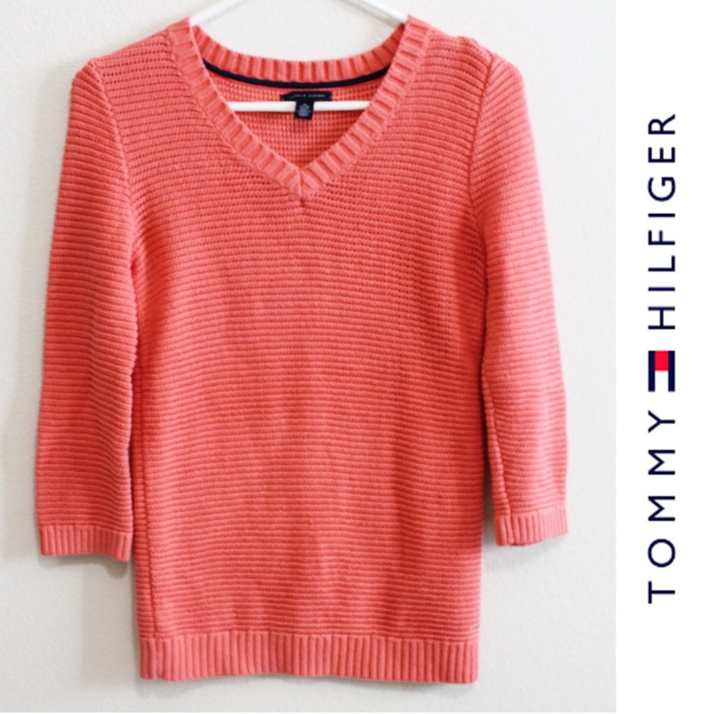Tommy Hilfiger Coral knit 3/4 sleeve sweater